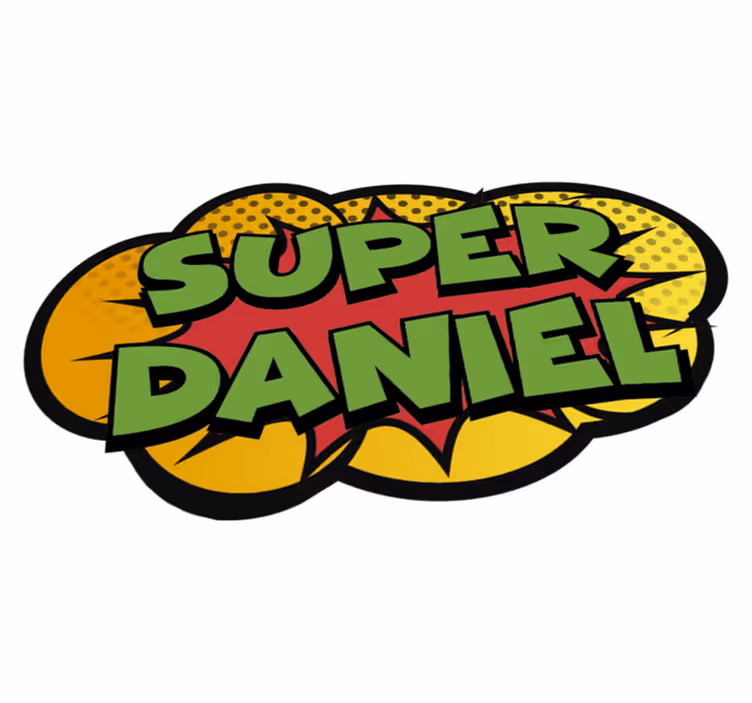 Aanpasbare superheld vinyl tapijt met naam - TenStickers