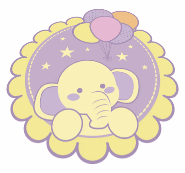 Olifant ballonnen vinyl tapijt kind - TenStickers