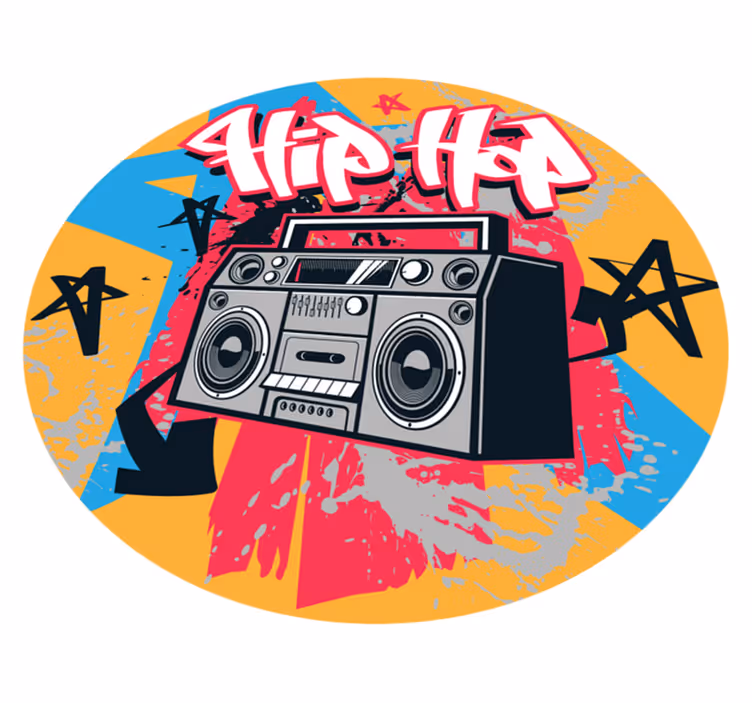 Hiphop-boombox vinyl tapijt tiener - TenStickers