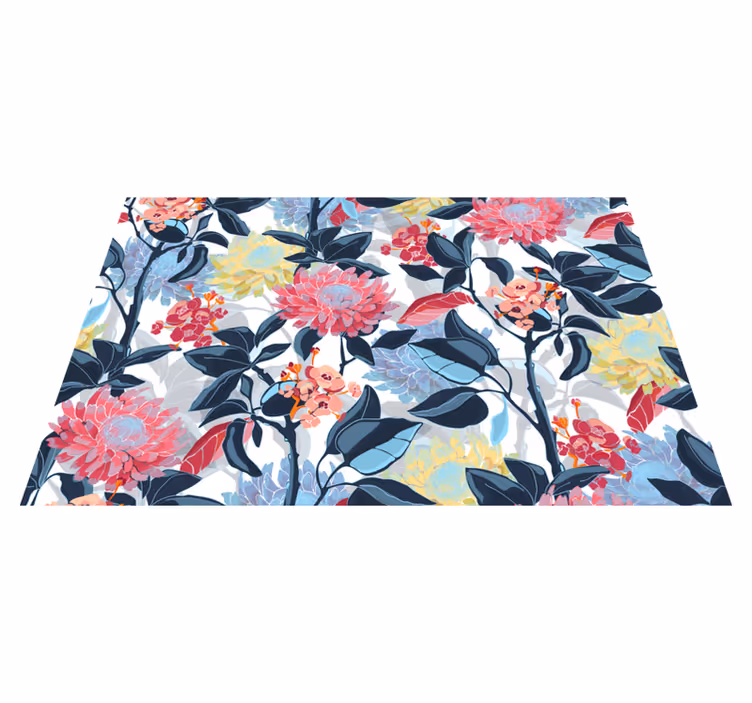 Bloemstukdetail vinyl tapijt bloemen en planten - TenStickers