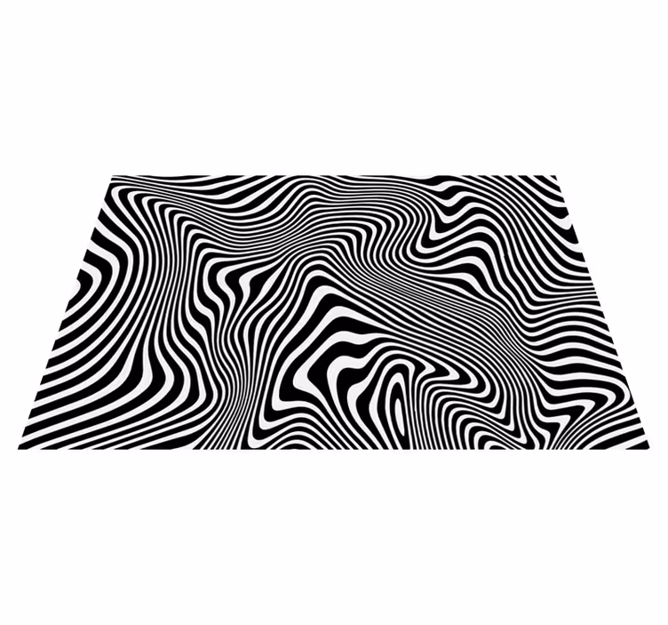 Golvende optische illusie vinyl tapijt strepen - TenStickers
