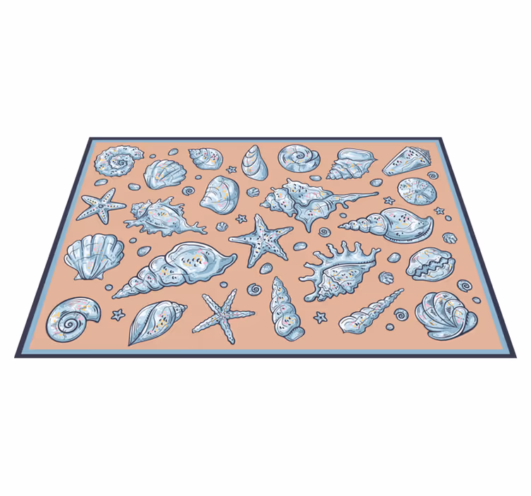 Zeeschelp illustraties vinyl tapijt  - TenStickers