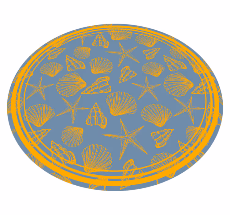 Mariene motiefcirkel dieren vinyl tapijt - TenStickers