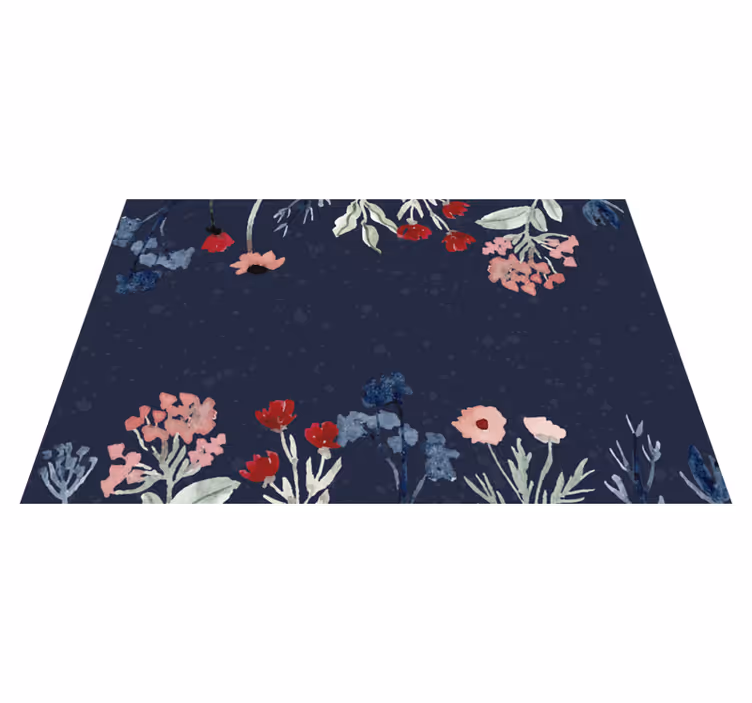 Vinyl tapijt bloemen en planten botanische afbeeldingen - TenStickers