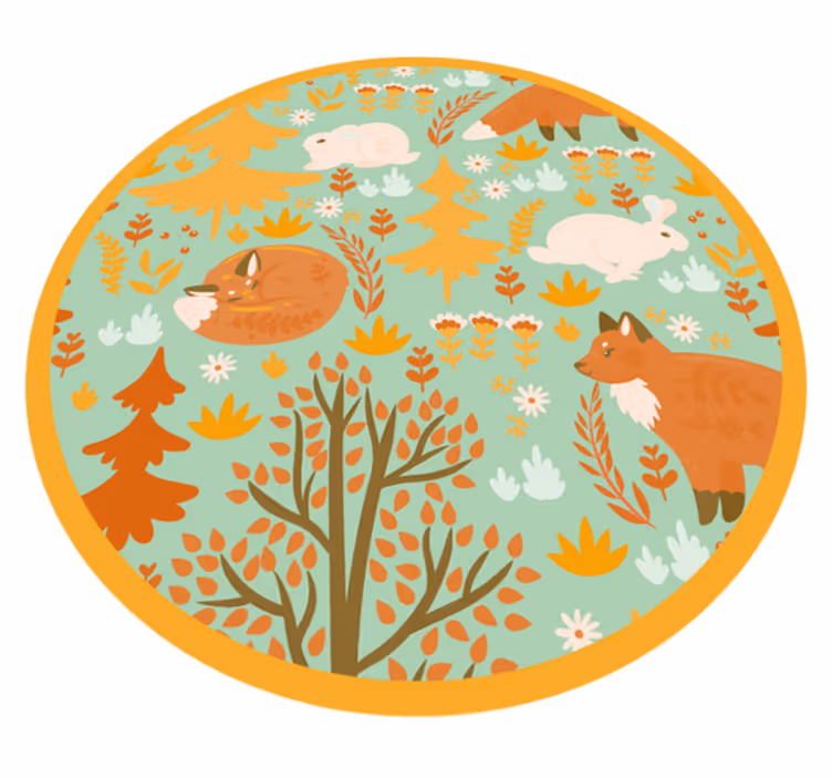 Bosvriendenkring vinyl tapijt baby - TenStickers