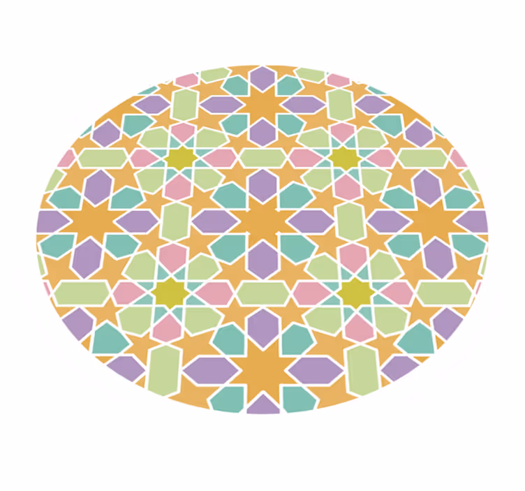 Stermozaïekcirkel vinyl tapijt geometrisch - TenStickers