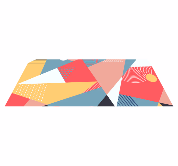 Kleurrijke geometrische compositie vinyl tapijt geometrisch - TenStickers