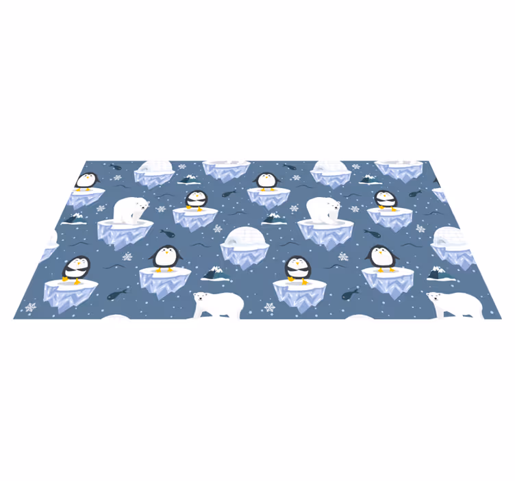 Polaire viering dieren vinyl tapijt - TenStickers