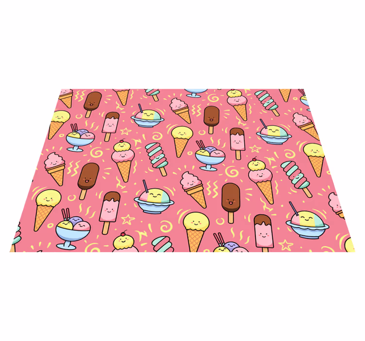 Speels Dessert Patroon Vinyl tapijt kinderen - TenStickers