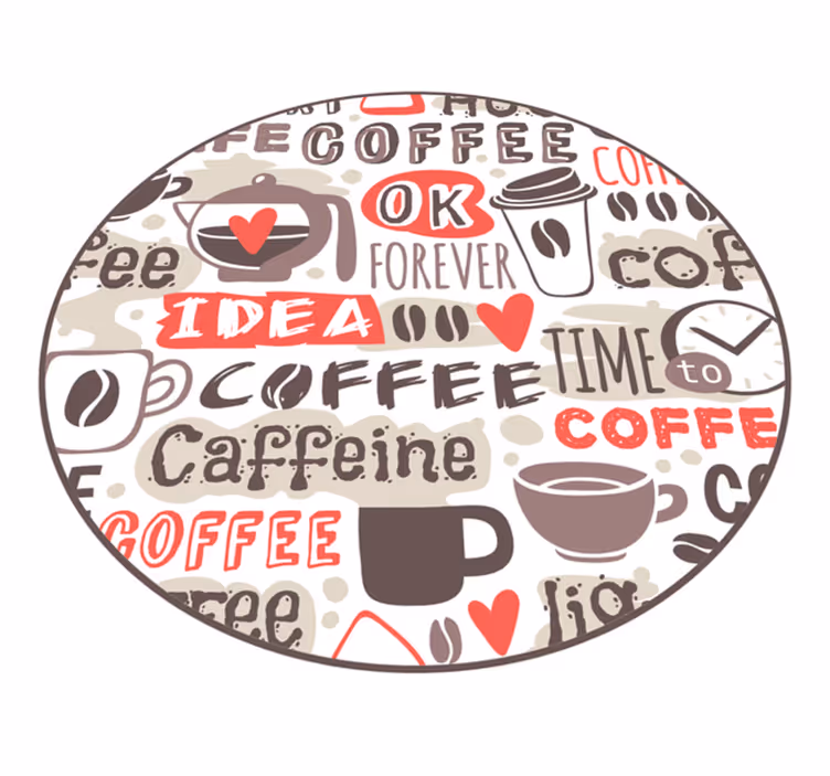 Kring van koffieliefhebbers vinyl tapijt keuken - TenStickers