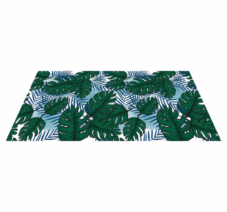 Tropisch monsterapatroon vinyl tapijt bloemen en planten - TenStickers