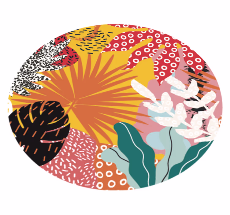 Tropische botanische harmonie vinyl tapijt - TenStickers