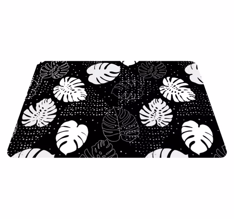 Monochroom botanisch vinyl tapijt  - TenStickers