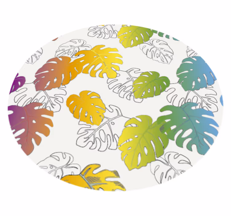 Tropische monstera patroon vinyl tapijt - TenStickers