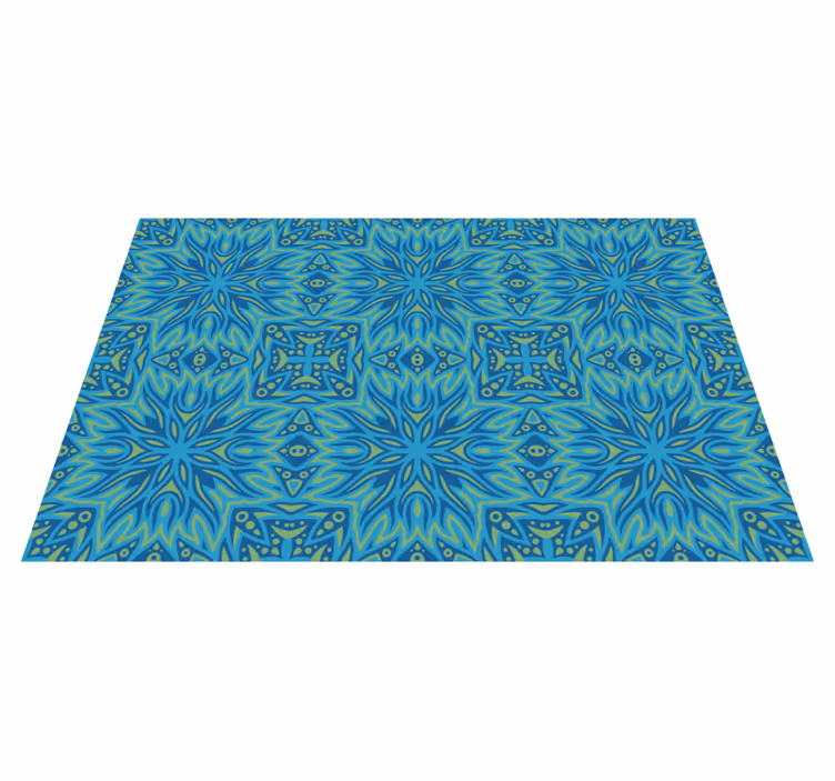 Vinyl tapijt blauw blauwe geïnspireerde symmetrie - TenStickers