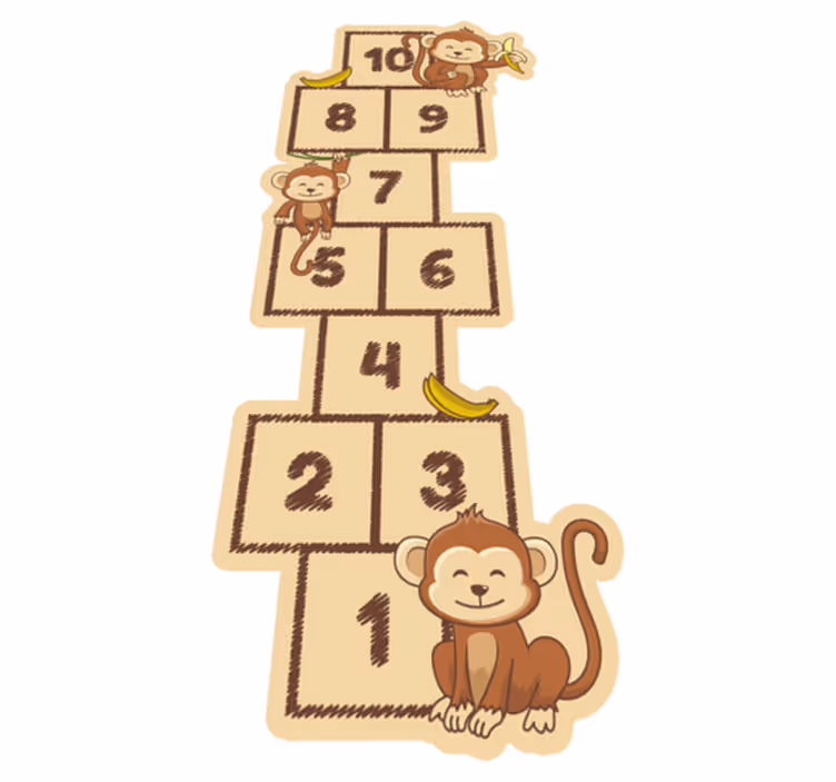 Aap hinkelen spel vinyl tapijt kind - TenStickers