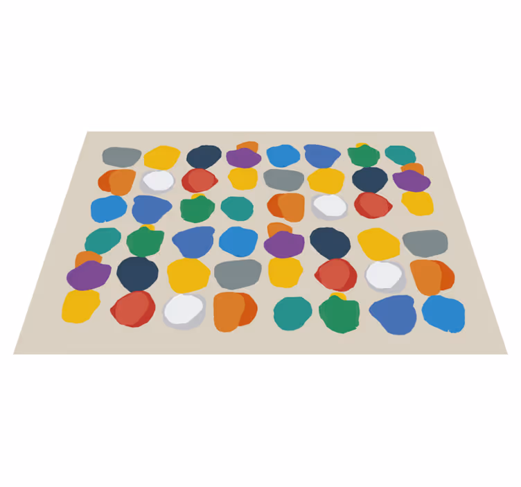 Kleurrijke kiezelvormen vinyl tapijt geometrisch - TenStickers