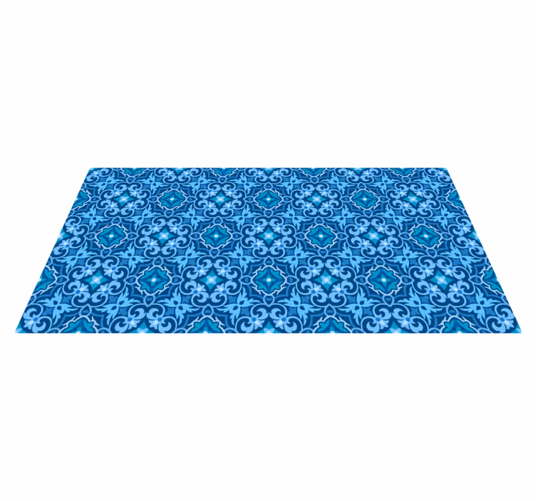 Sier blauw patroon vinyl tapijt tegels - TenStickers