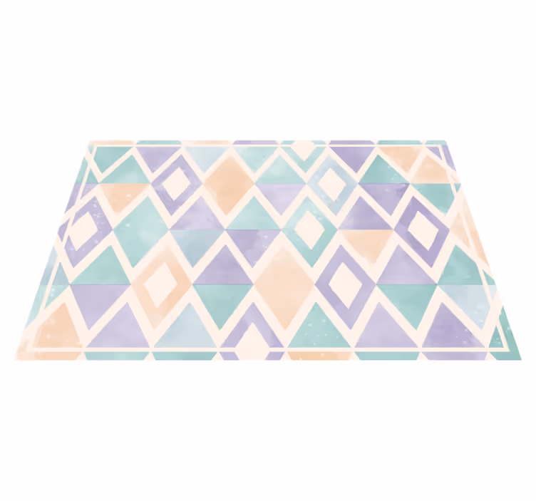 Vinyl tapijt geometrisch pastel palet - TenStickers