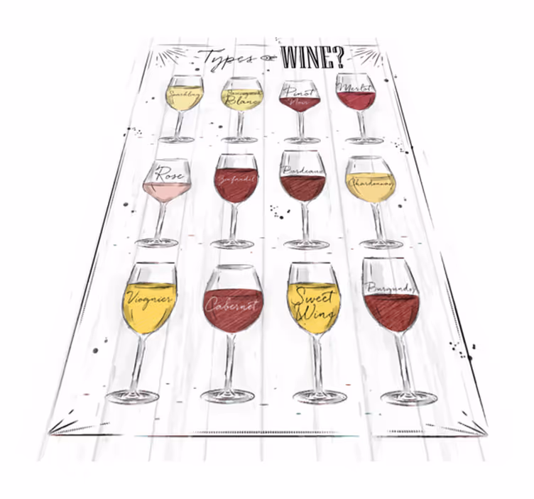 Wijnglas gids vinyl tapijt zinnen en teksten - TenStickers