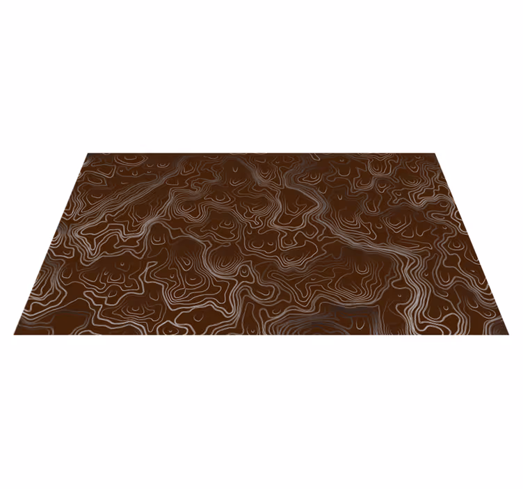 Contourtopografisch vinyl tapijt woonkamer - TenStickers