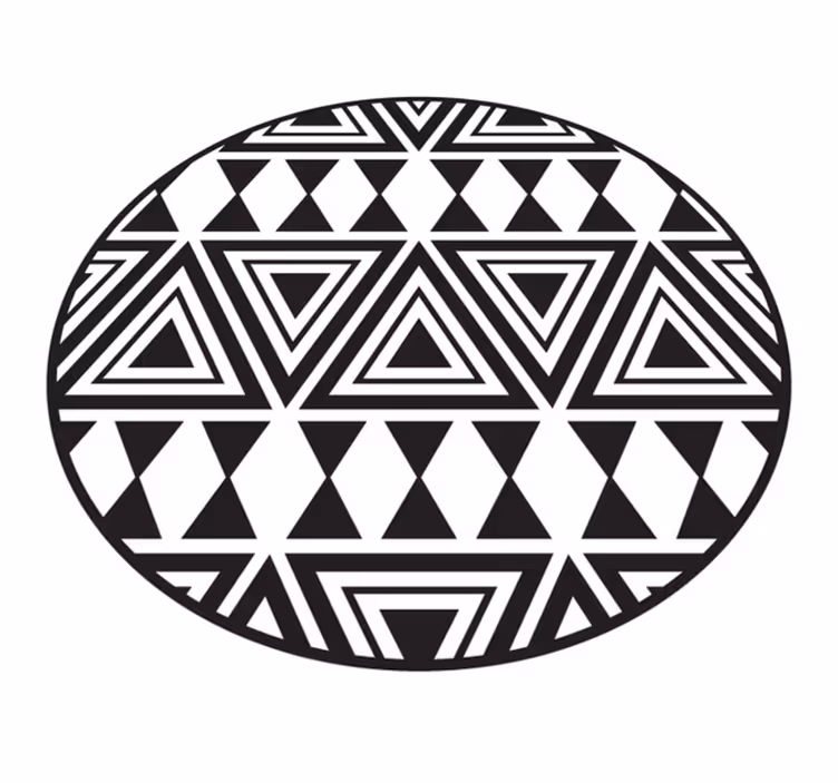 Cirkelvormige tribale patronen vinyl tapijt geometrisch - TenStickers