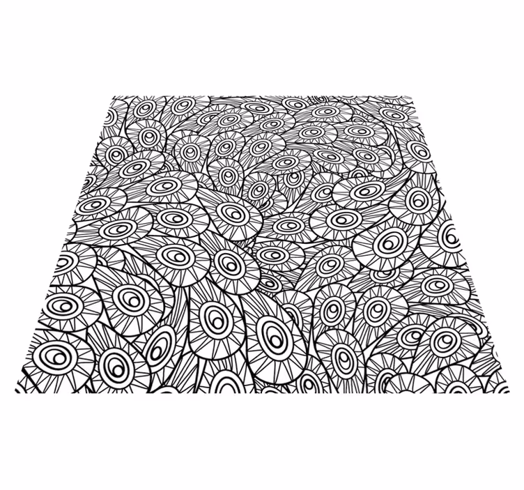 Pauwenveer patroon vinyl tapijt mandala - TenStickers