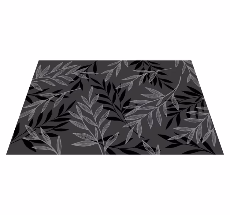 Bladerrijk silhouet vinyl tapijt bloemen en planten - TenStickers