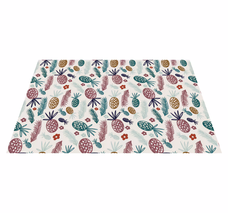 Tropisch fruitmotief vinyl tapijt bloemen en planten - TenStickers