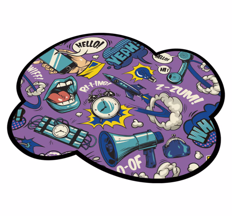 Komische geluidseffecten vinyl tapijt spel - TenStickers