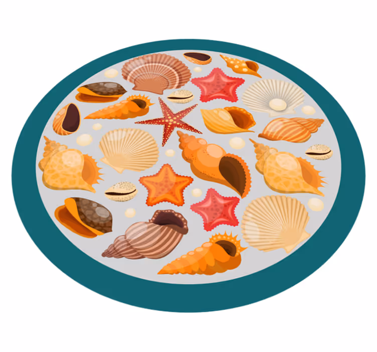 Schelpen collectie dieren vinyl tapijt - TenStickers