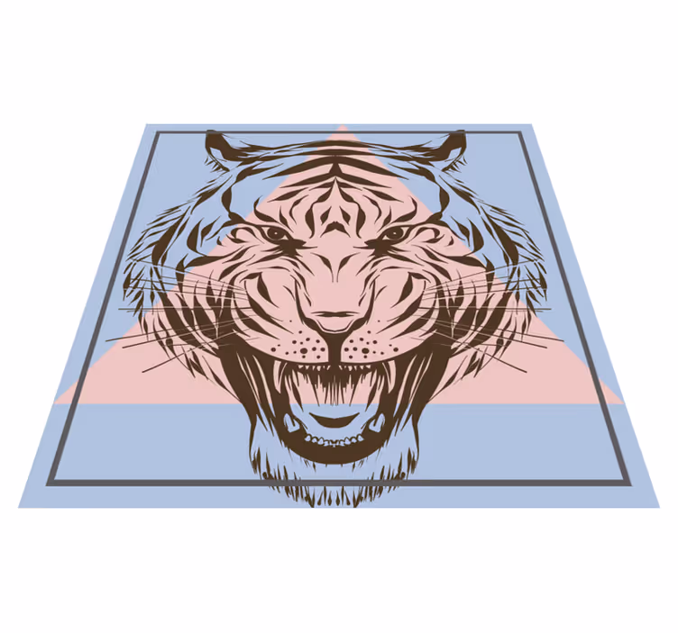 Gestileerd tijgerportret dieren vinyl tapijt - TenStickers