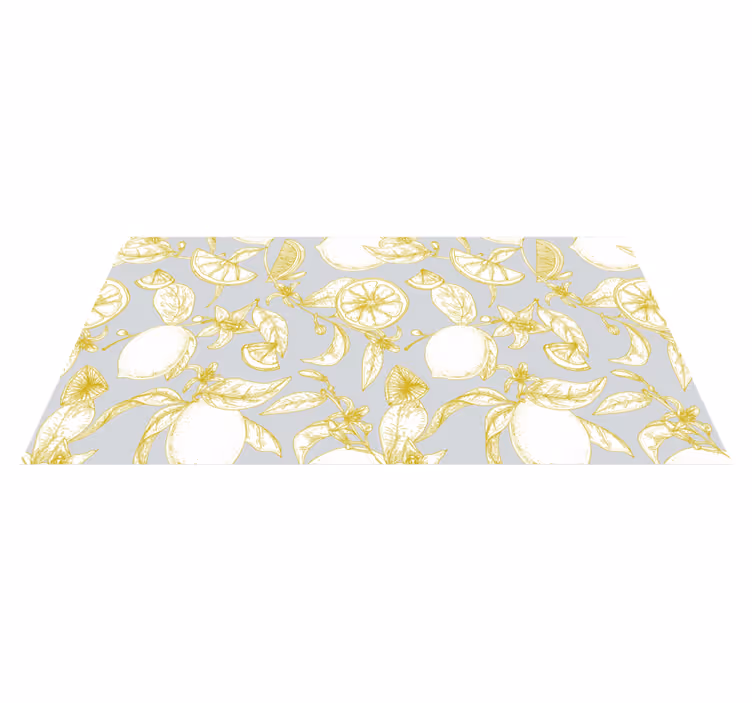Citrus botanisch patroon vinyl tapijt bloemen en planten - TenStickers