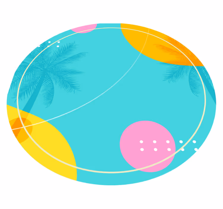 Tropische palmdecoratie vinyl tapijt bloemen en planten - TenStickers