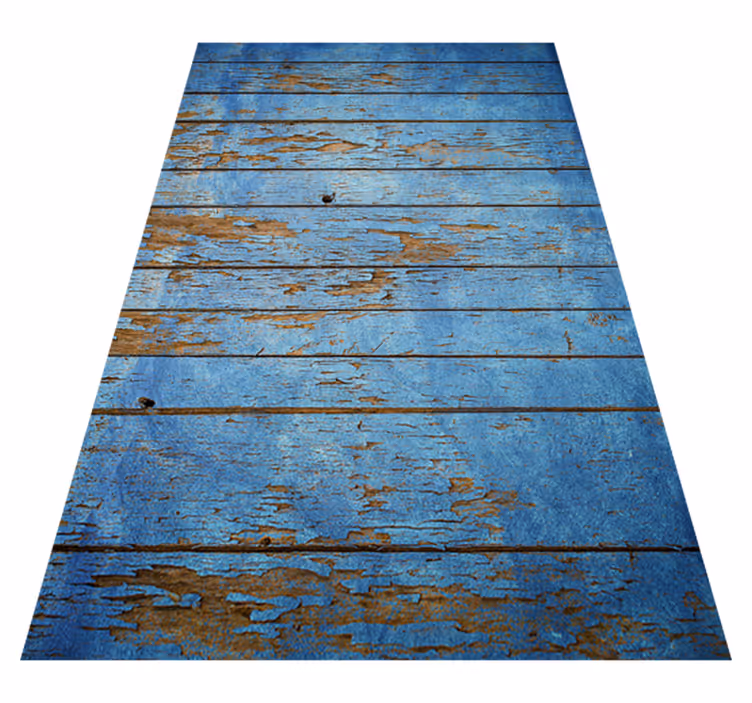 Noodlijdende blauwe planken vinyl tapijt houtstructuur - TenStickers