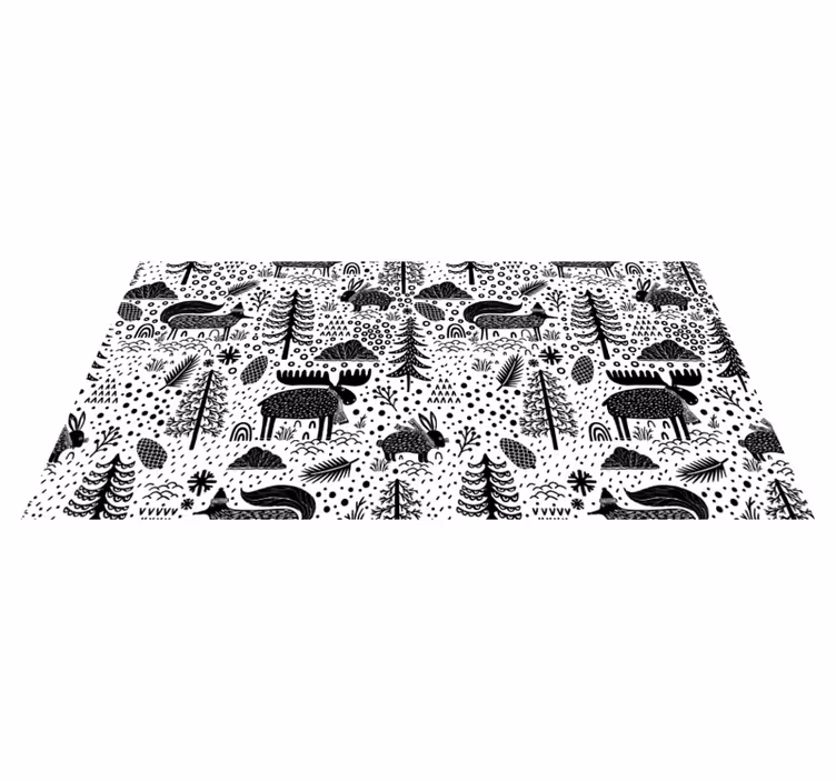 Scandinavische fauna vinyl tapijt meer kinderen - TenStickers