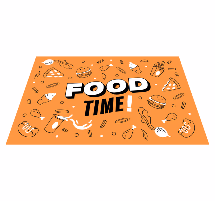 Voedsel tijd illustratie vinyl tapijt keuken - TenStickers