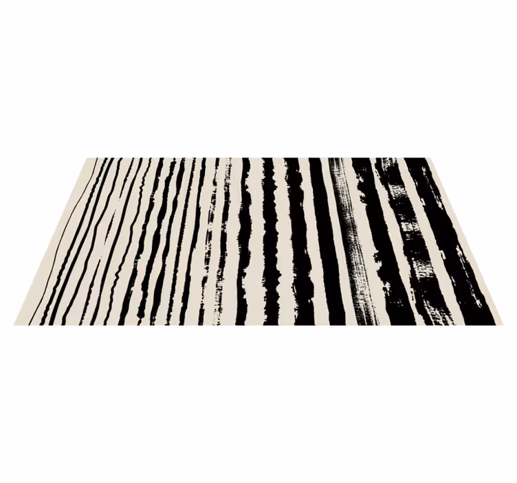 Abstract zwart-wit vinyl tapijt keuken - TenStickers