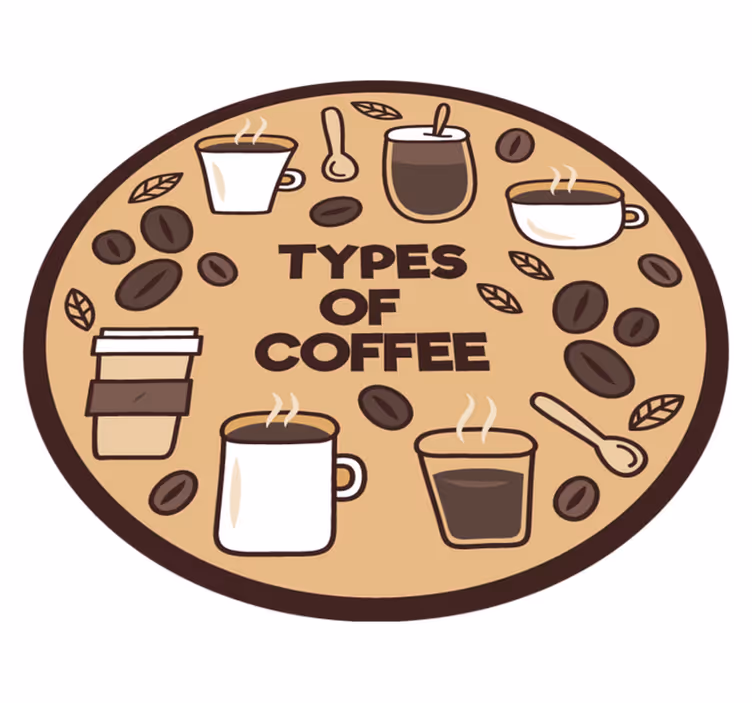 Koffievariëteitencirkel vinyl tapijt keuken - TenStickers