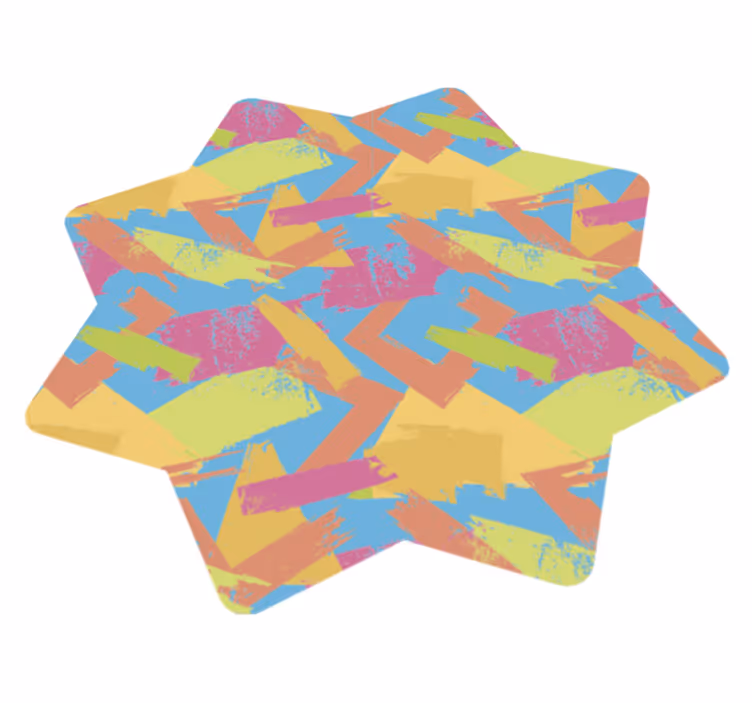 Kleurrijke abstracte vormen vinyl tapijt geometrisch - TenStickers