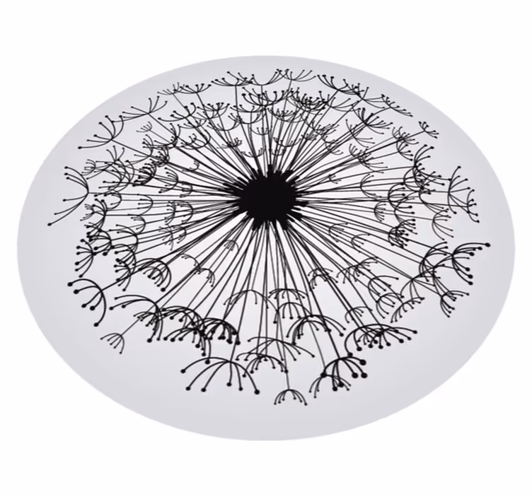 Paardenbloem silhouet vinyl tapijt bloemen en planten - TenStickers