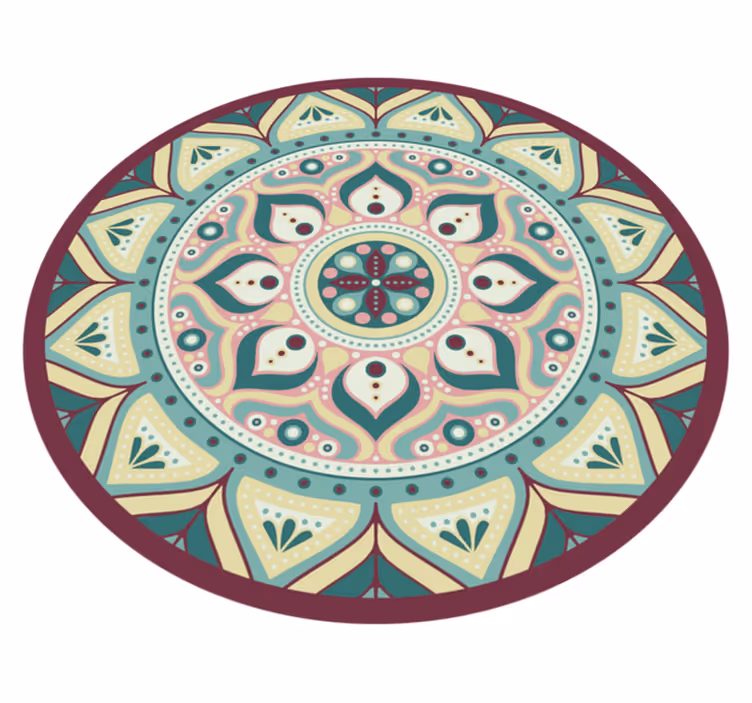 Vinyl tapijt mandala cirkelvormig ontwerp - TenStickers