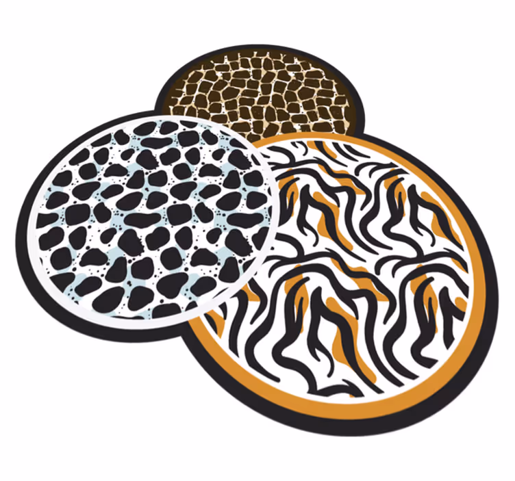 Safari-motief trio vinyl vloerkleed dierenprint - TenStickers