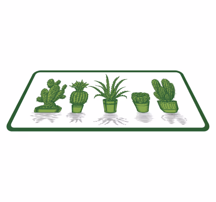 Cactuscollectie vinyl tapijt bloemen en planten - TenStickers