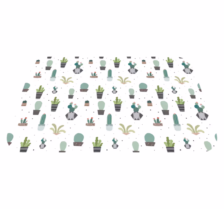 Cactus patroon vinyl tapijt bloemen en planten - TenStickers