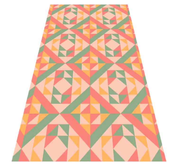 Ensemble met geometrisch patroon vinyl tapijt  - TenStickers
