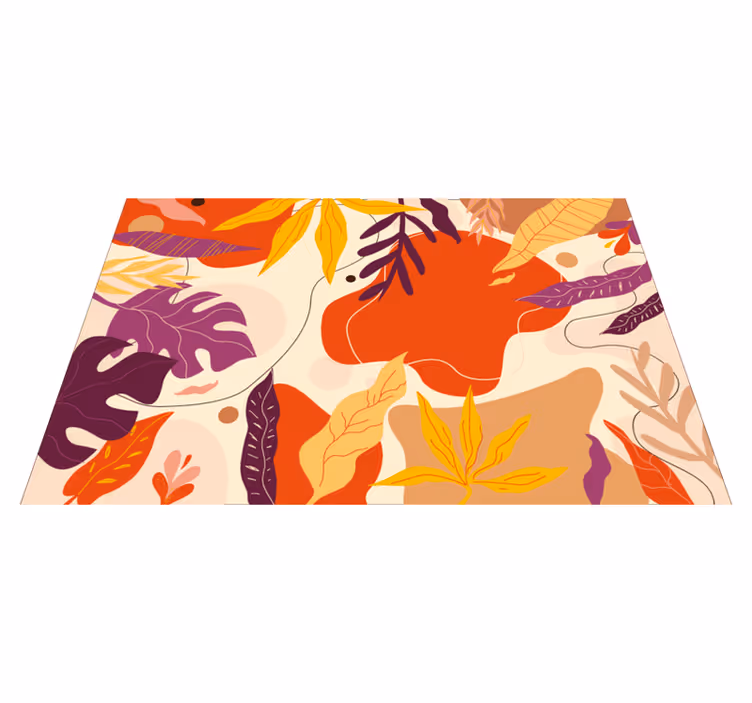 Herfstbladeren patronen vinyl tapijt natuur - TenStickers