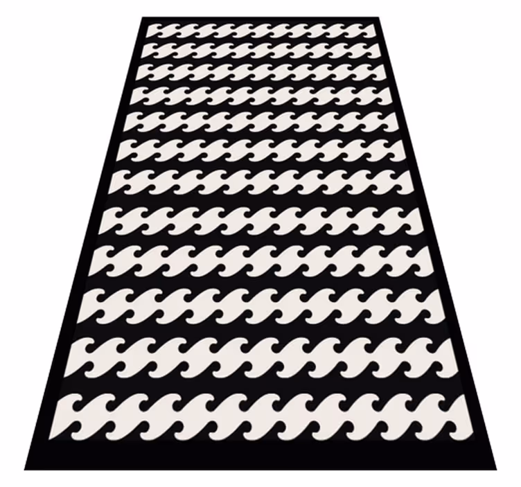 Monochrome golvende lijnen vinyl tapijt strepen - TenStickers