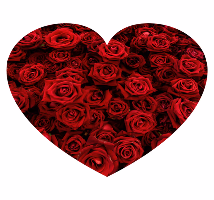 Hartvormige romantiek vinyl tapijt bloemen en planten - TenStickers