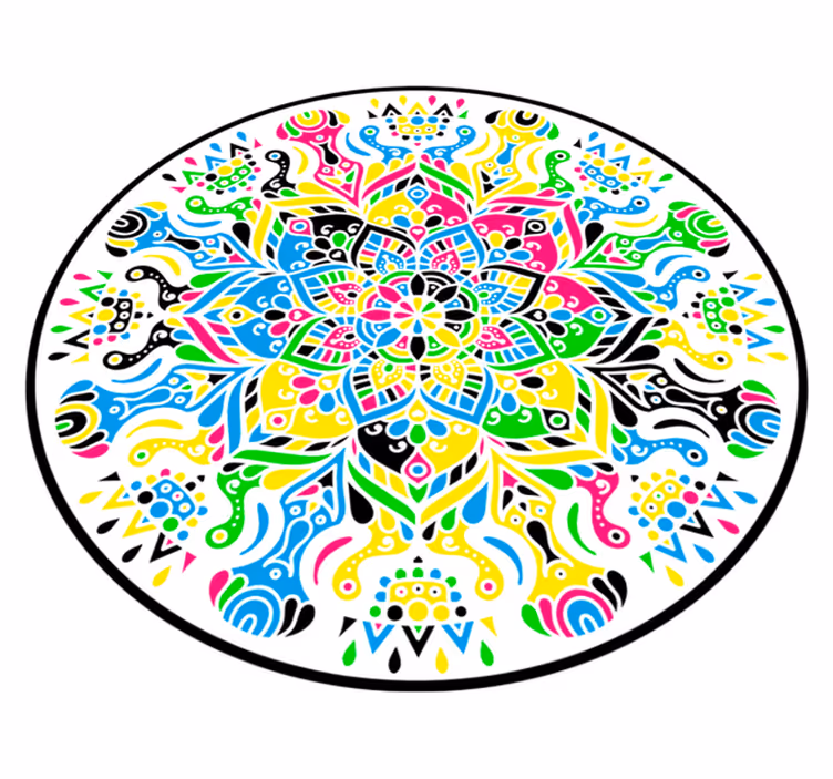 Vinyl tapijt mandala vrolijke mandala - TenStickers